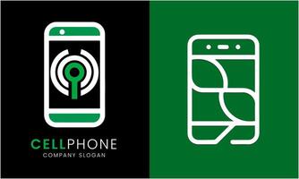 unique minimalist mobile phone icon design concept template vector