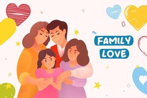 horizontal ilustración para internacional día de familias vector