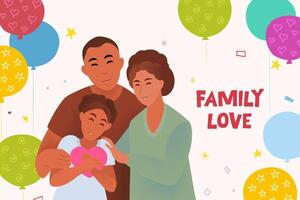 horizontal ilustración para internacional día de familias vector