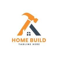 Home Builder Logo design Creative Home Hammer template vector