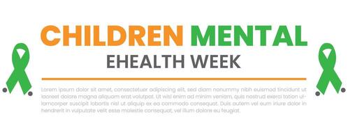 Children mental health week, mental awareness week. mental mental health and mental health, mental health. mental mental care. vector