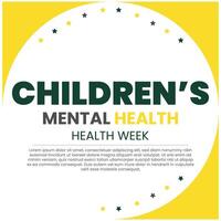 Children mental health week, mental awareness week. mental mental health and mental health, mental health. mental mental care. vector