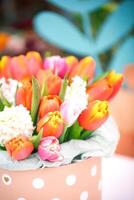 Colorful Flowers in a Vase photo