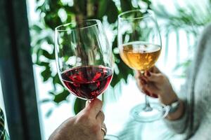 Person Holding a Glass of Wine at a Party photo