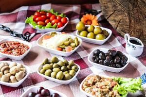 Assorted Food Bowls Displayed on a Table photo