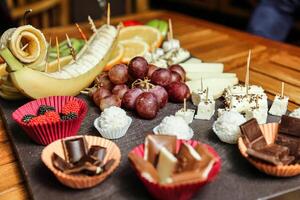 Assorted Types of Food Arranged on Table photo