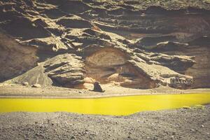 Green Lagoon at El Golfo, Lanzarote, Canary Islands, Spain. photo