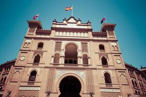 Madrid. Famous bullfighting arena in Madrid. Touristic attraction in Spain. photo