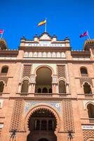 Madrid. Famous bullfighting arena in Madrid. Touristic attraction in Spain. photo