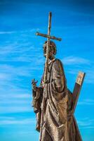 Statue at Cathedral of Saint Mary the Royal of La Almudena Madrid photo