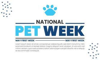 National Pet Week world paw of the month of week. vector