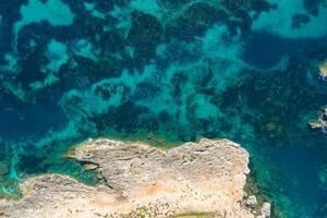 Aerial view of the famous Mellieha Bay  in Malta island photo