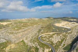 Gozo island landscape in Malta, aerial view photo