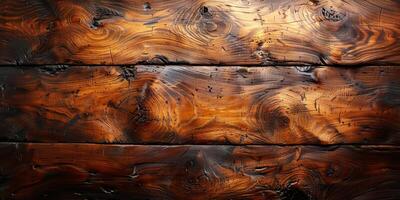 AI generated Brown wood texture. Top view. photo