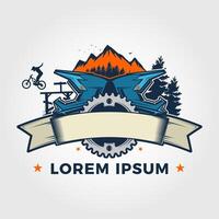 Mountain bike logo. emblem, badge, design element. vector