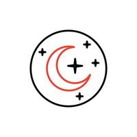 Sleep icon. Moon and stars sign. Night or bed time. Flat icon on white background, suitable for websites, blogs, logos, graphic design, social media, UI, mobile apps, illustration vector