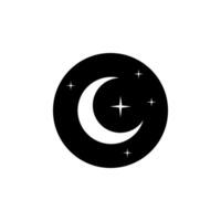 dormir icono. Luna y estrellas signo. noche o cama tiempo. plano icono en blanco fondo, adecuado para sitios web, blogs, logotipos, gráfico diseño, social medios de comunicación, ui, móvil aplicaciones, ilustración vector