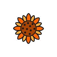 Sunflower icon, summer flower . vector