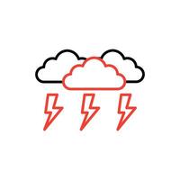 Thunder strom Icon , weather icon isolated on white background, suitable for websites, blogs, logos, graphic design, social media, UI, mobile apps, illustration vector