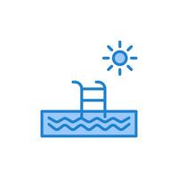 Swimming pool icon, concept sign, vacation. Isolated white background vector