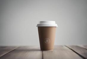 ai generado un tomar lejos café, minimalista, sencillo diseño foto