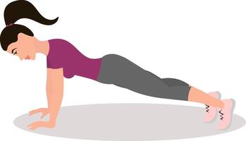 Plank. Sports at home. Fitness. High quality illustration. vector