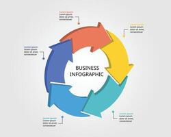 5 arrow template for infographic for presentation for 5 element vector