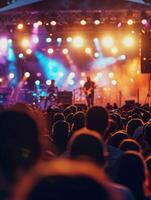 ai generado músicos ejecutando un concierto o festival foto