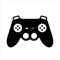 Game joy stick controller console shadow silhouette icon illustration isolated on square white background. Simple flat sign drawing for prints. vector