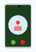 A smart phone with incoming call screen, answer and decline buttons, smartphone illustration, smartphone icon and sign, suitable for cell phones shops posters and PC apps and web design vector