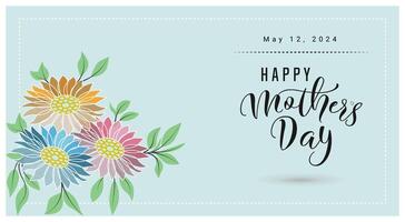 Happy mothers day web banner, background design. vector