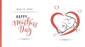 Happy mothers day web banner, background design. vector