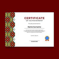 Abstract Islamic Geometric Certificate Design Template vector