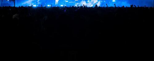 Group of people having fun at music concert photo