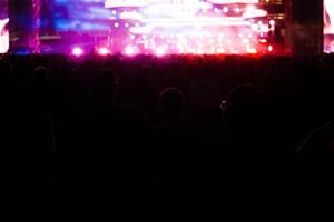 Group of people having fun at music concert photo