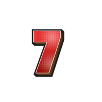 Red Cartoon Number 7 Sticker png