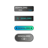 set of download buttons for a website or applications in different designs. vector