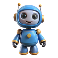 carino 3d robot, amichevole androide personaggio per Tech marchio, bambini formazione scolastica, ai concetto, digitale portafortuna disegno, giocoso futuristico compagno png