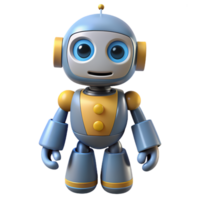 Charming 3d robot character, ideal for kids' education, tech engagement, and creative media png