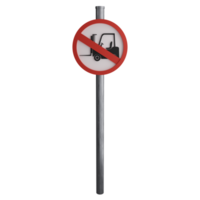 No forklift sign on the road clipart flat design icon isolated on transparent background, 3D render road sign and traffic sign concept png