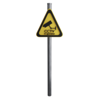 Cctv in operation sign on the road clipart flat design icon isolated on transparent background, 3D render road sign and traffic sign concept png