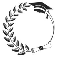 Graduation Laurel Wreath Frame vector