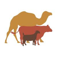 Eid Al-Adha Sacrifice Animal Silhouette vector