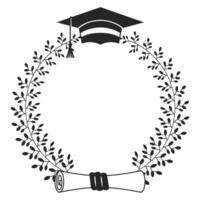 Graduation Laurel Wreath Frame vector