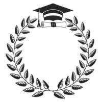 Graduation Laurel Wreath Frame vector