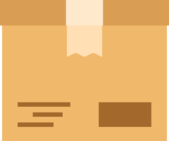closed cardboard paper parcel box with tape icon png