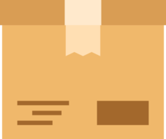 closed cardboard paper parcel box with tape icon png