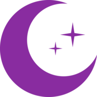 púrpura creciente Luna estrella icono png