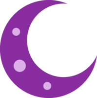 Purple crescent moon star icon png