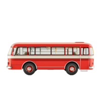 gegenereerd ai modern rood bus voertuig geïsoleerd Aan transparant achtergrond png
